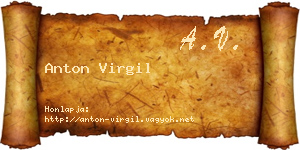 Anton Virgil névjegykártya
